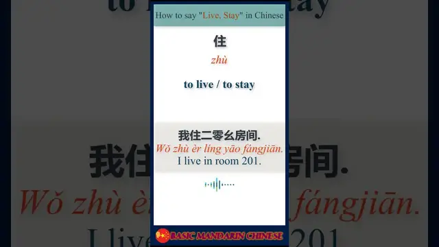 Video thumbnail for How to say live in Chinese | HSK Vocabulary #shorts