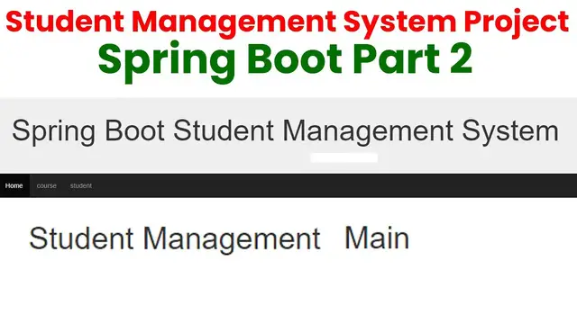 Video thumbnail for Student Management System Project in Spring Boot Part 2
