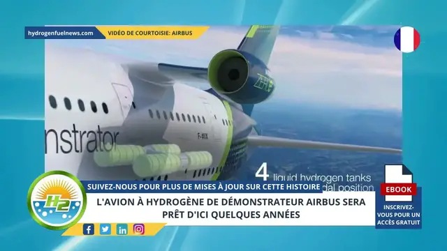 Video thumbnail for [French] Airbus demonstrator hydrogen airplane to be ready in handful of years