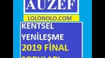 Video thumbnail for Kentsel Yenileşme ve Kentsel Dönüşüm 2019 Final Soruları