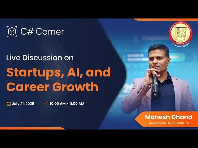 'Video thumbnail for Live Discussion on Startups, AI, and Career Growth'