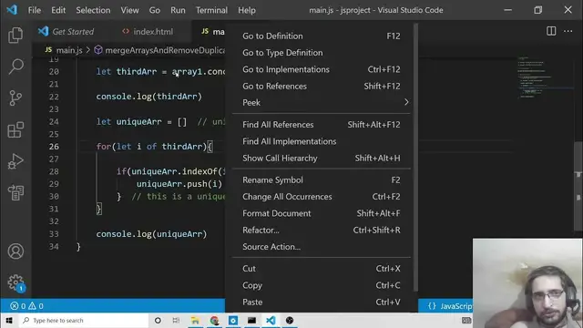 Video thumbnail for Javascript Tutorial to Merge Two Arrays and Remove Duplicate Items Using Spread Syntax and Concat