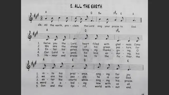 Video thumbnail for All the earth proclaim the Lord- Catholic Mass Song Sheet Music