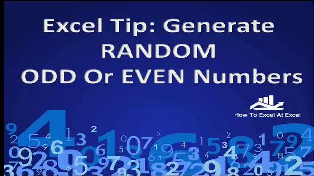 Video thumbnail for Excel Tip How To Generate Random Odd Or Even Numbers