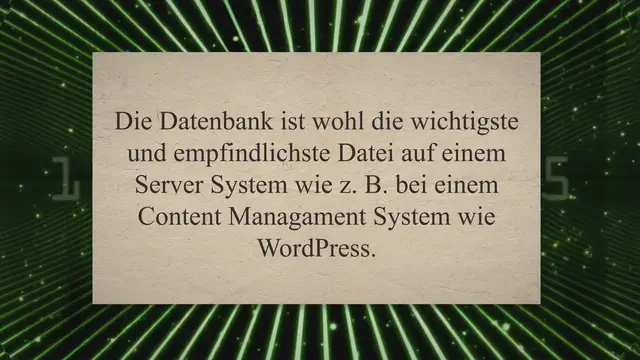 Video thumbnail for Sicherung einer MySQL Datenbank mittel der Erstellung eines MySqldumps auf einem Linux Server