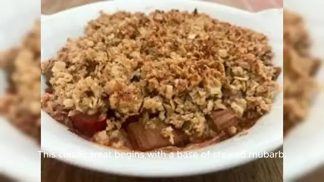Video thumbnail for Rhubarb Crumble – A dessert with stewed rhubarb