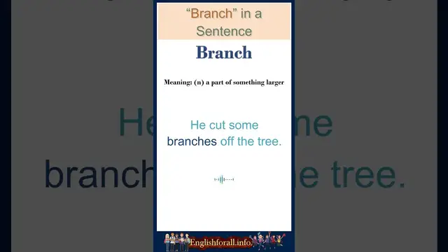Video thumbnail for Branch meaning | Branch in a Sentence | Most common words in English #shorts
