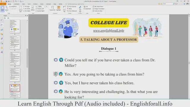 Video thumbnail for English Conversation About COLLEGE LIFE - TALKING ABOUT A PROFESSOR