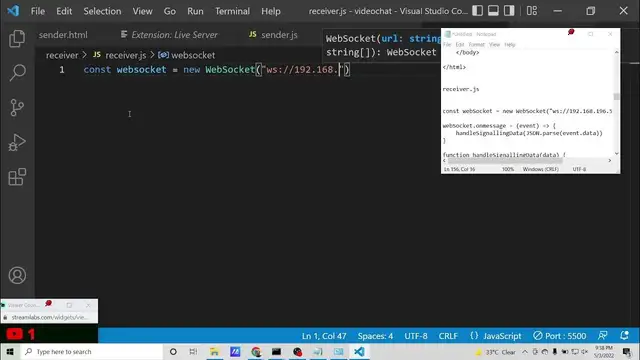 Video thumbnail for Build a WebSocket Video Chat in WebRTC RTCPeerConnection Node.js Server in Browser Using Javascript