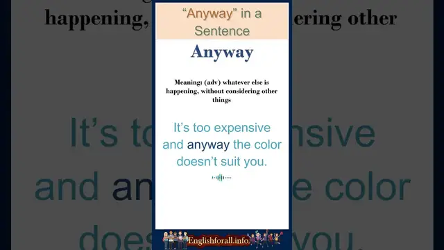 Video thumbnail for Anyway meaning | Anyway in a Sentence | Most common words in English #Shorts