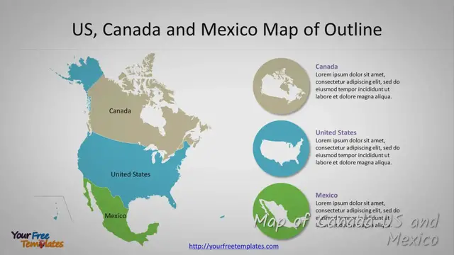 Video thumbnail for Map of Canada US and Mexico template