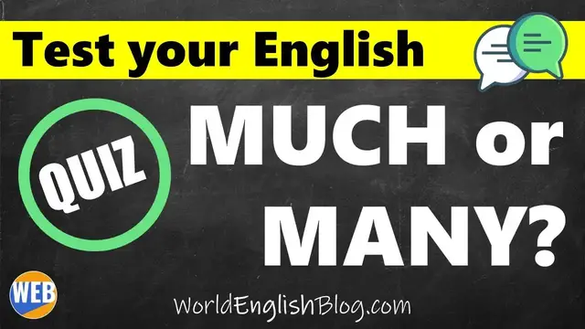 Video thumbnail for MUCH or MANY Quiz - (Test your English🤔❓)