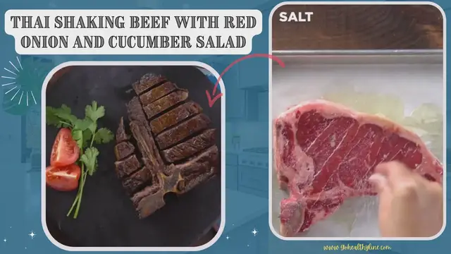 Video thumbnail for Thai Shaking Beef With Red Onion and Cucumber Salad