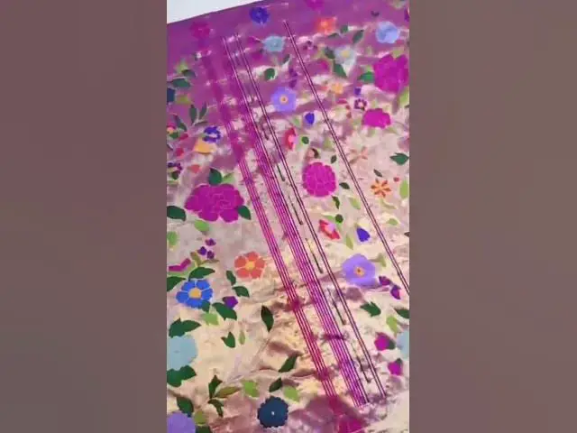 Video thumbnail for Allover Floral Work Paithani Saree ✨ Pure Silk Handloom Beauty #paithani #floralsaree #handmadesaree