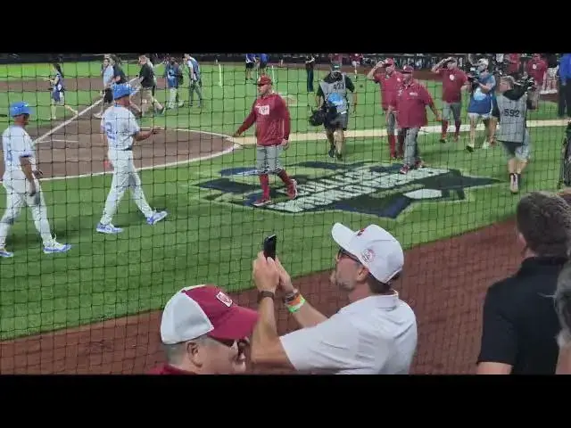 Video thumbnail for #UNC players after the final out of Game 3 on Monday