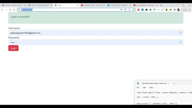 Video thumbnail for Python 3 Flask Jinja2 Template to Implement HTML Form Validation & Show Custom Error Messages