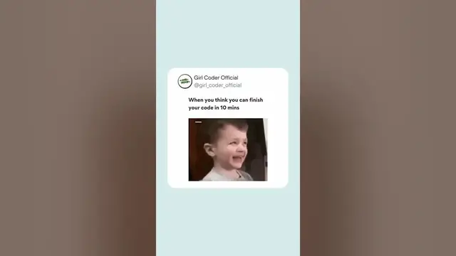 Video thumbnail for when you think you can complete your code in 10 minutes #shorts