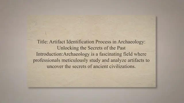 Video thumbnail for Artifact identification process in archaeology