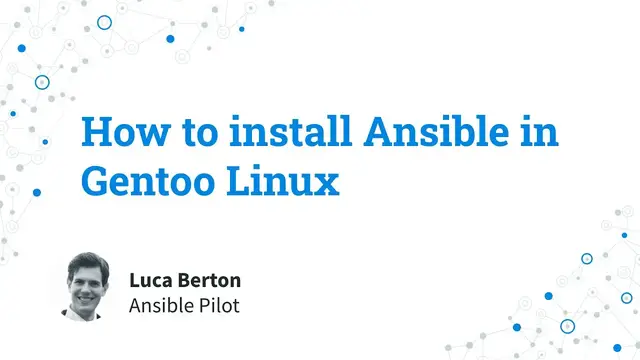 Video thumbnail for How to install Ansible in Gentoo Linux - Ansible install