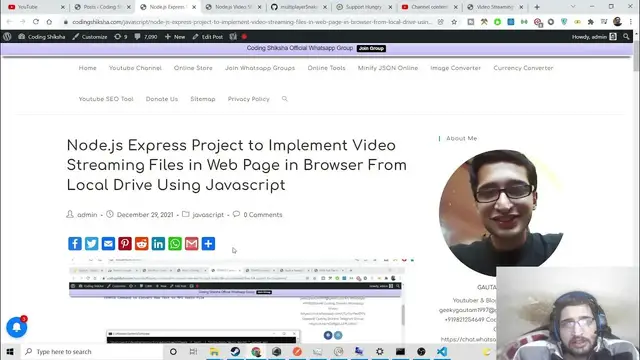 Video thumbnail for Node.js Express Project to Implement Video Streaming Files in Web Page in Browser From File System