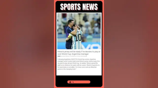 Video thumbnail for Messi's jersey will be ready if he decides to play at next World Cup: Argentina manager #sports