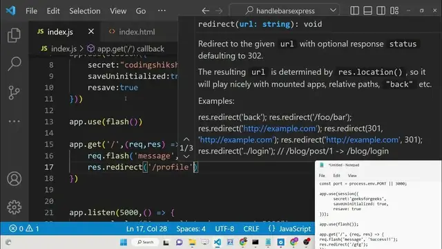 Video thumbnail for How to Display Flash Messages using connect-flash Module in Node.js and Express