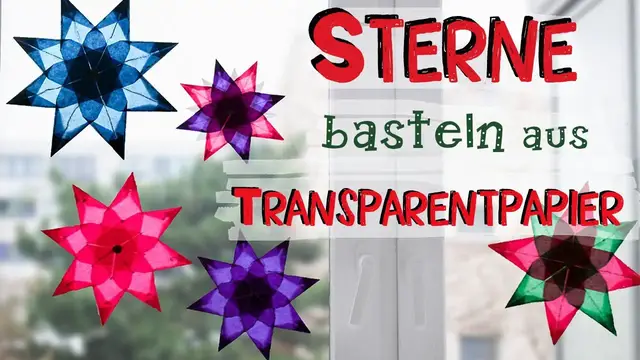 Video thumbnail for ⭐️ DIY ⭐️ Anleitung einfache Sterne aus Transparentpapier falten ⭐️ Sterne basteln fürs Fenster ⭐️