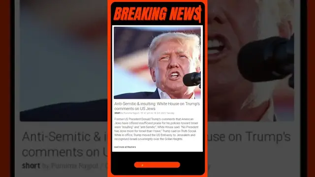 Video thumbnail for Latest Headlines | Trump's comments on US Jews are anti-Semitic and insulting! | #shorts #news