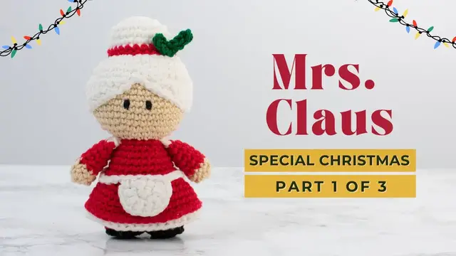 Video thumbnail for Mrs. Claus's amigurumi pattern | How to crochet Mrs. Claus | Christmas ornament pattern PART 1