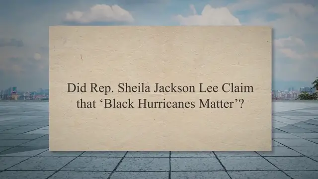 Video thumbnail for Did Rep. Sheila Jackson Lee Claim that ‘Black Hurricanes Matter’?