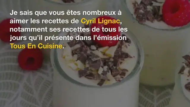 'Video thumbnail for Mousse stracciatella, chocolat blanc et framboises (Cyril Lignac)'