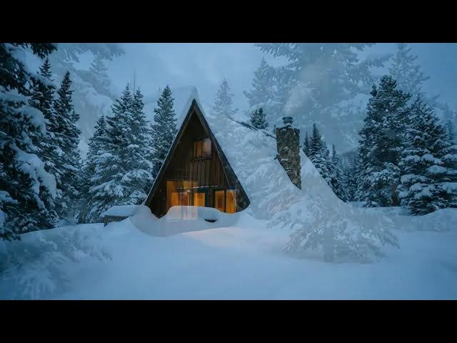 Video thumbnail for A quaint wooden A-frame cabin is nestled amidst snow.#aframe #snowhome #winter #tinyhouse