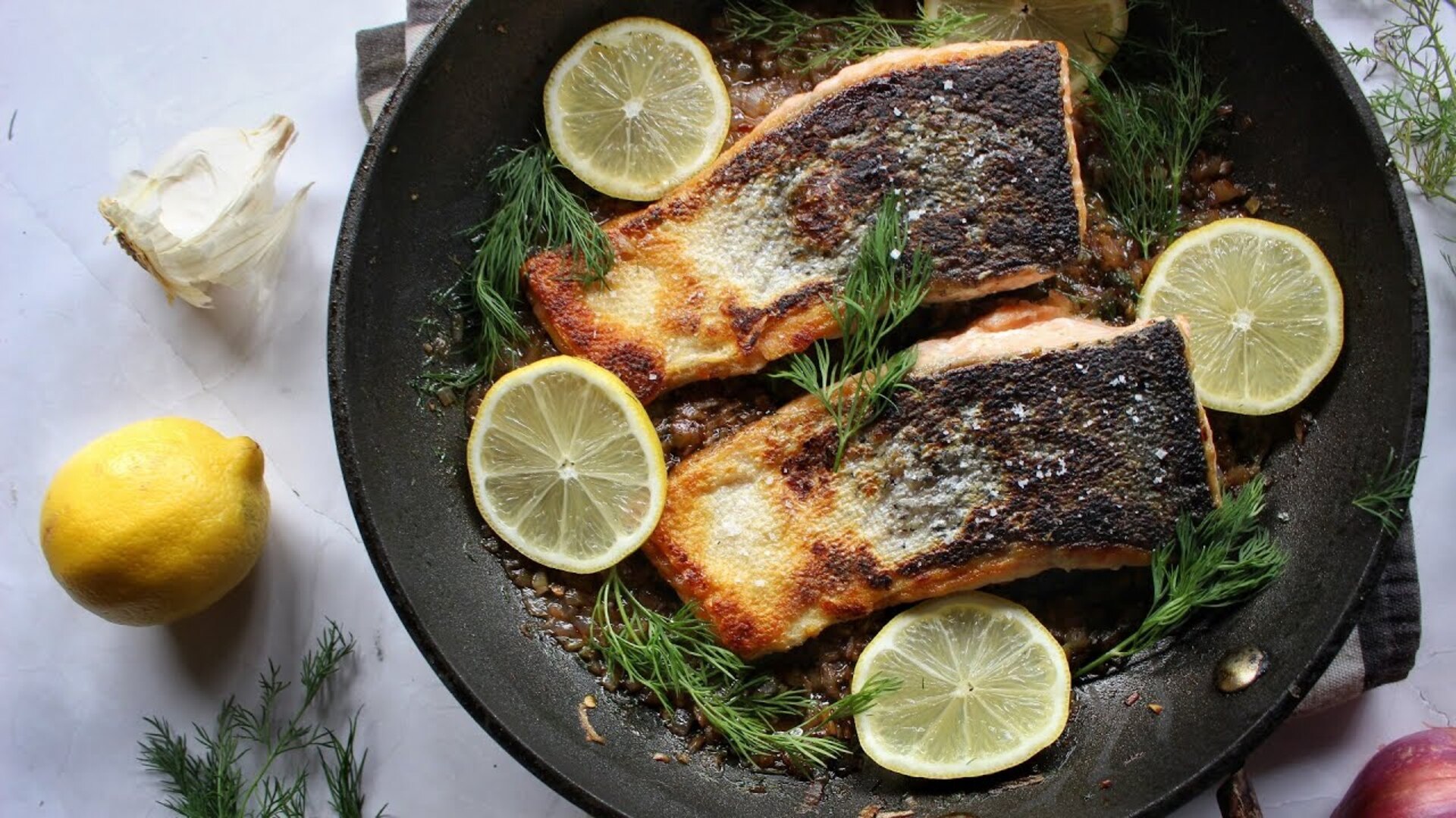 Video thumbnail for Herby Lemon Butter Fish Skillet Recipe