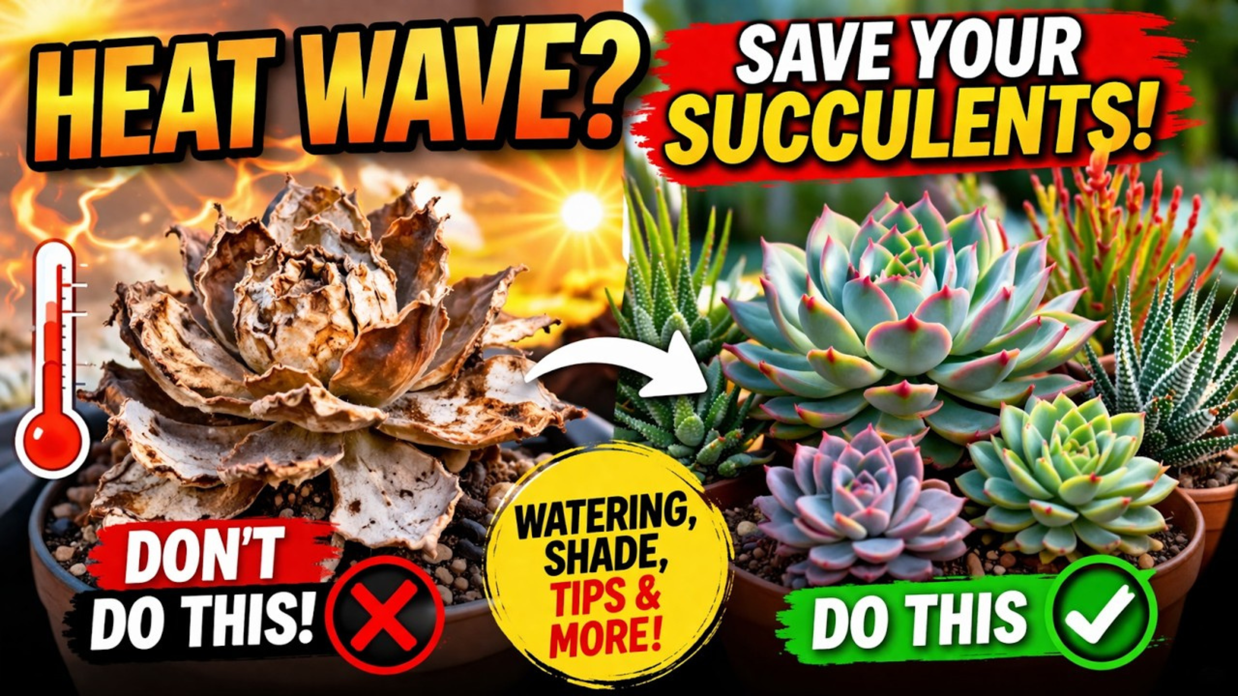 Video thumbnail for Summer!Don’t Water Your Succulents in Heat Waves! (Big Mistake 🌵🔥)