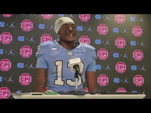 'Video thumbnail for UNC wide receiver Jordan Shipp after loss to Clemson'