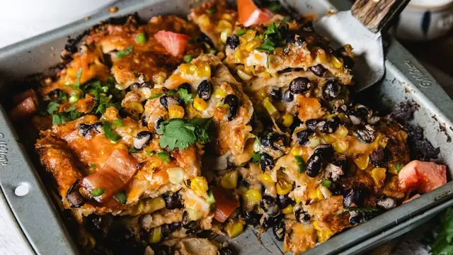 Video thumbnail for Corn And Black Bean Mexican Casserole Recipe