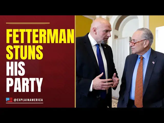 Video thumbnail for ‘DISGRACE’ — Sen. Fetterman Stuns Chuck Schumer with Party Switch Announcement