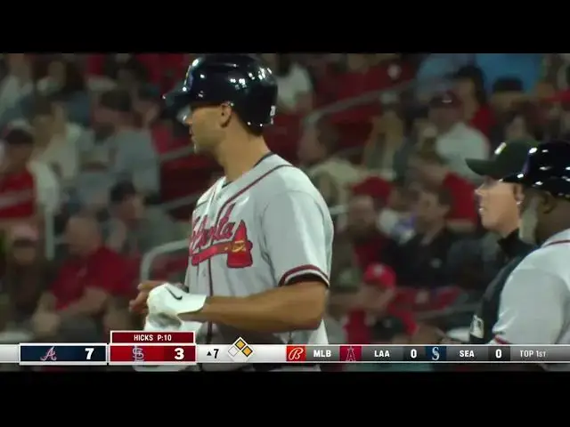 'Video thumbnail for Matt Olson CRANKS a RBI Single, Scoring Ronald Acuna Jr! | Atlanta Braves | 4/3/2023'