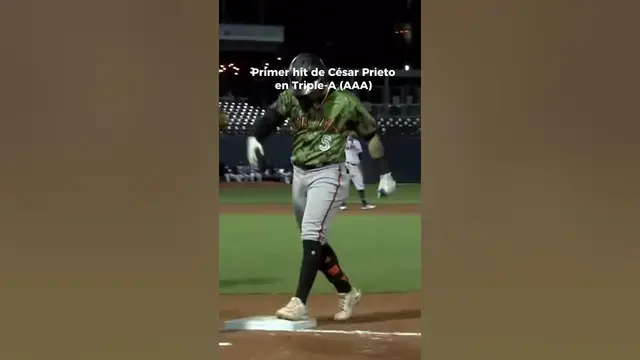 Video thumbnail for César Prieto 🇨🇺 conectó su 1er HIT en Triple-A, Norfolk Tides anoche. #baseball