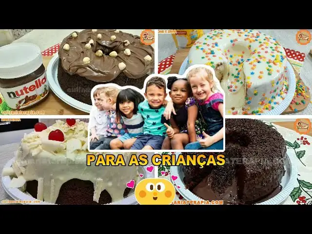 Video thumbnail for 4 Receitas de Bolos Caseirinhos para Aniversário e Festas das Crianças