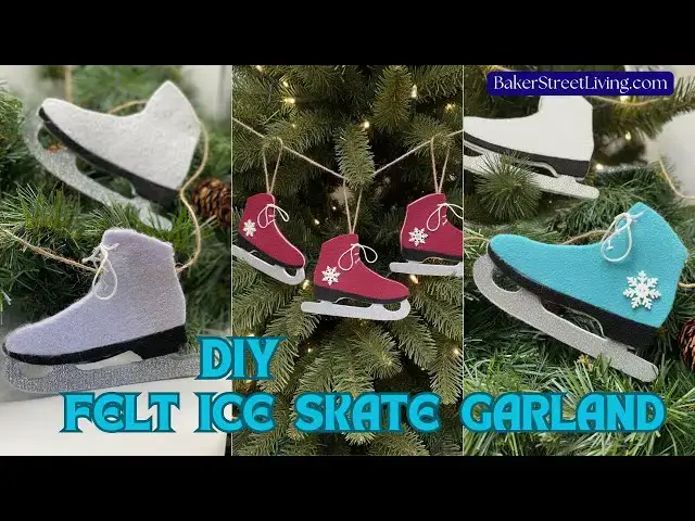 'Video thumbnail for Easy to Make Felt Ice Skate Garland (with free pattern)'