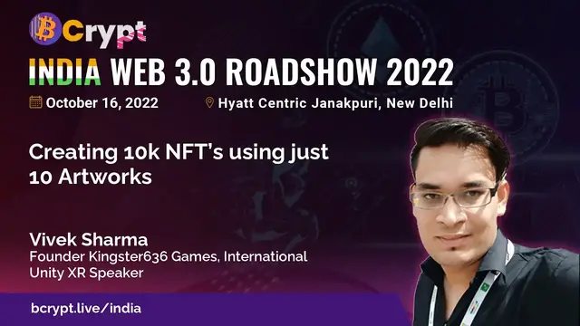 'Video thumbnail for Creating 10k NFT’s using just 10 Artworks by Vivek Sharma'