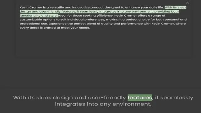 Video thumbnail for design and user-friendly features, it seamlessly integrates into any environment, providing both functionality and style. Ideal for those seeking efficiency, Kevin Cramer offers a range of customizable options to suit individual preferenc