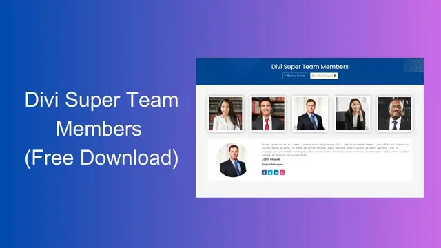 'Video thumbnail for Divi Super Team Members Promo Video'