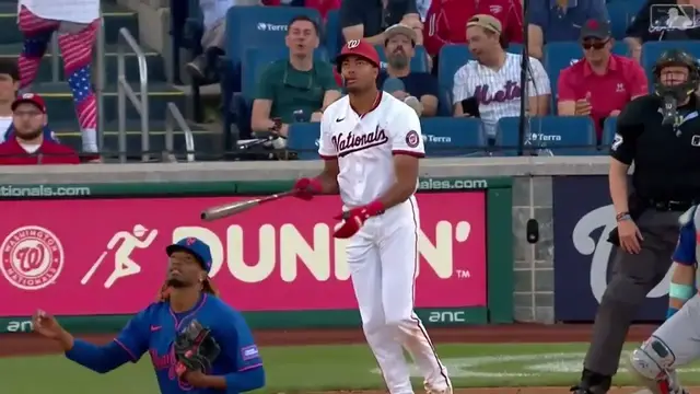 'Video thumbnail for James Wood HAMMERS a Solo Home Run! | 9th HR of 2025 | Washington Nationals | 04/28/2025'