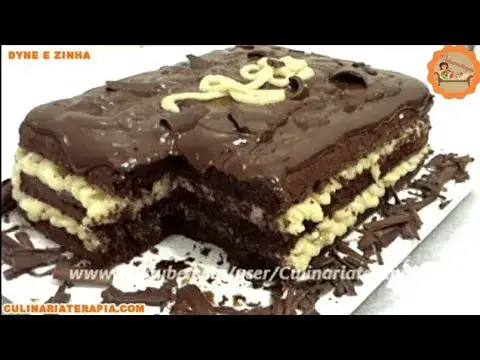 Video thumbnail for BOLO PRESTÍGIO COM RECHEIO DE BEIJINHO DE COCO E COBERTURA DE CHOCOLATE