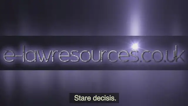 Video thumbnail for Judicial precedent - Stare decisis www.e-lawresources.co.uk