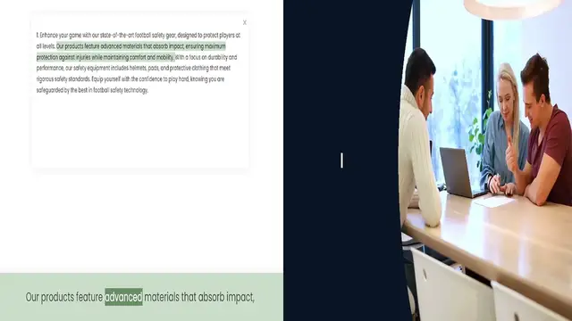 Video thumbnail for 1. Enhance your game with our state-of-the-art football safety gear, designed to protect players at all levels. Our products feature advanced materials that absorb impact, ensuring maximum protection against injuries while maintaining com