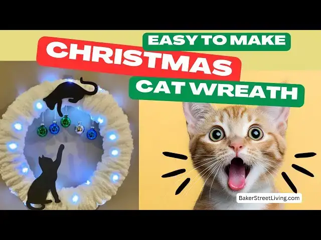 Video thumbnail for How to Make a Chrismtas Cat Wreath - Free Pattern