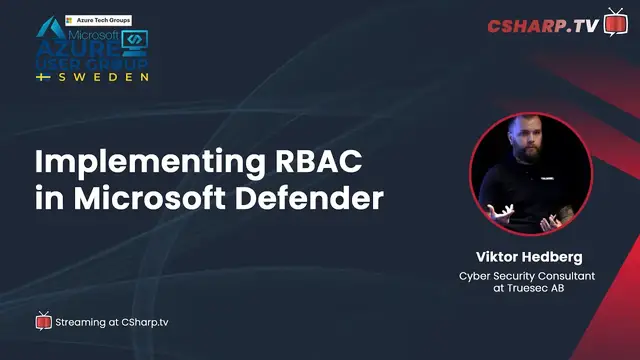 'Video thumbnail for Azure User Group Sweden: Implementing RBAC in Microsoft Defender'